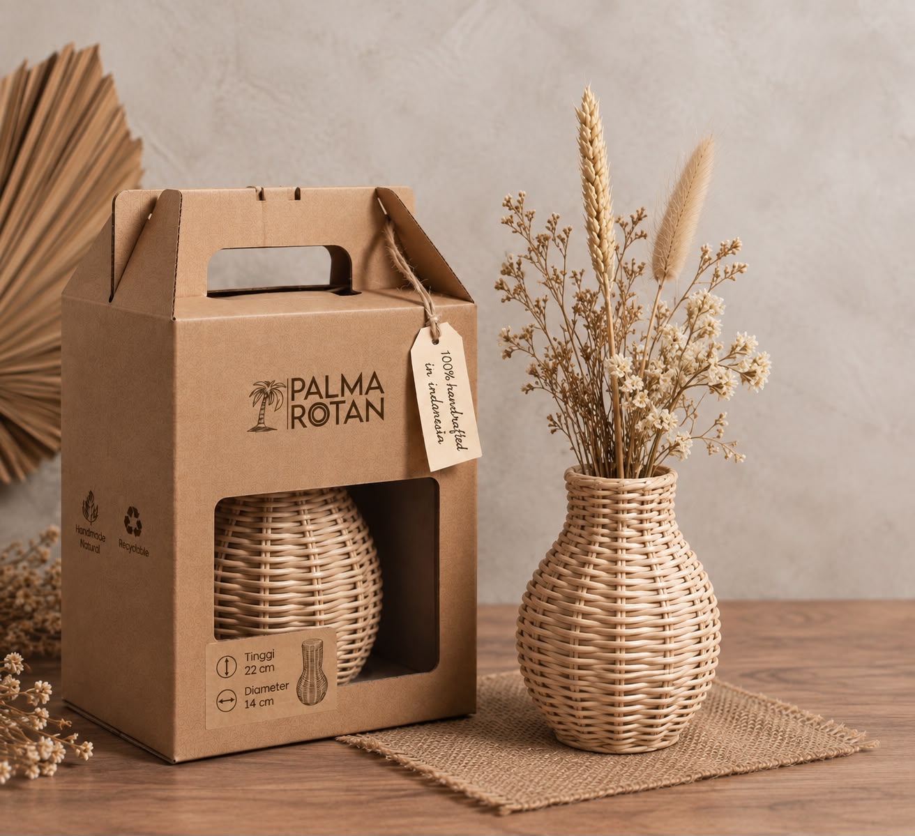 Packing produk PALMA ROTAN dalam box